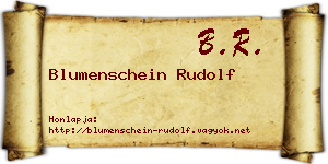 Blumenschein Rudolf névjegykártya